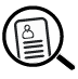 magnifying glass looking at documents