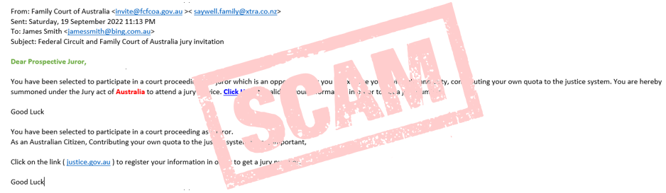 image of scam email